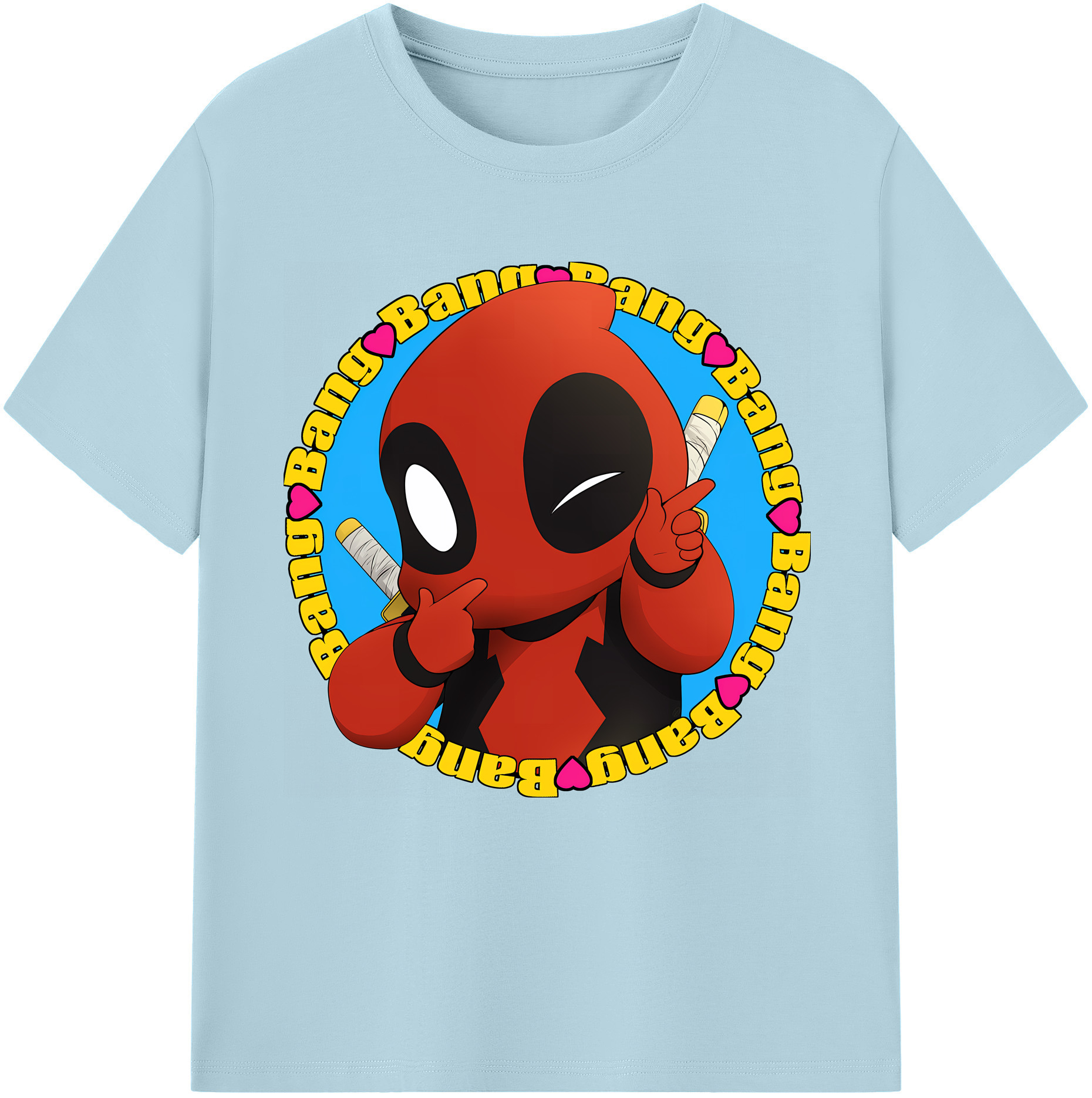 （画像用） Deadpool デッドプール 綿100％半袖Tシャツ（フロントプリント）